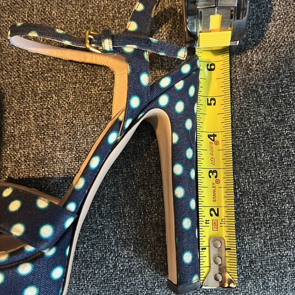 Miu Miu platform, 6 inch polka dot open toe heels from Nordstrom. Size 37 - Picture 7 of 11